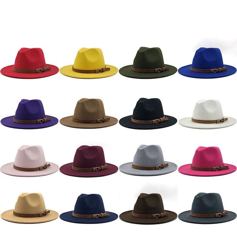 Fedora Hat Classical Wide Brim Gangster Cap Men Women Vintage Trilby Panama Hats