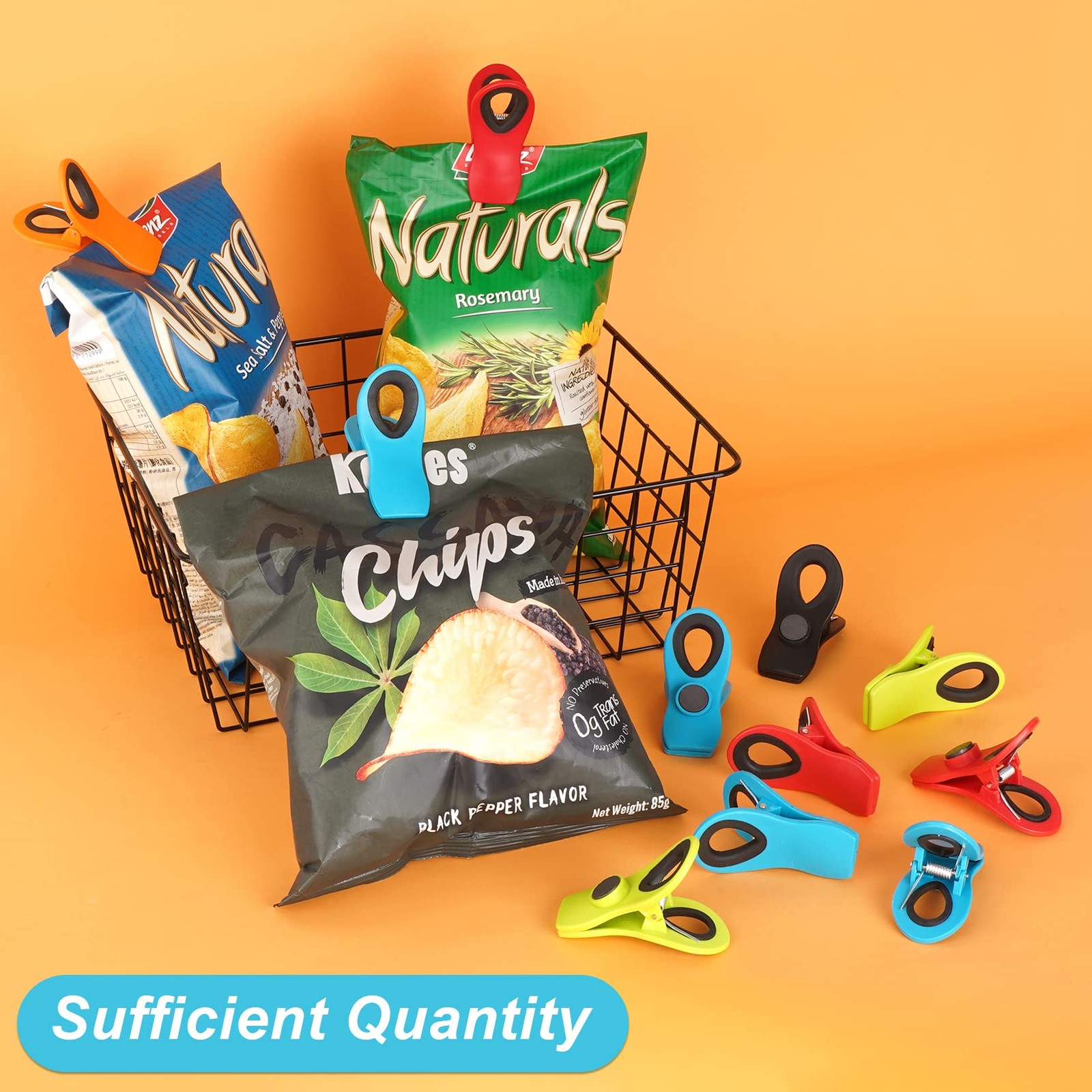 Jetmore 12 Pack Chip Clips Bag Clips, Magnetic Clip for 12 Pack, 12