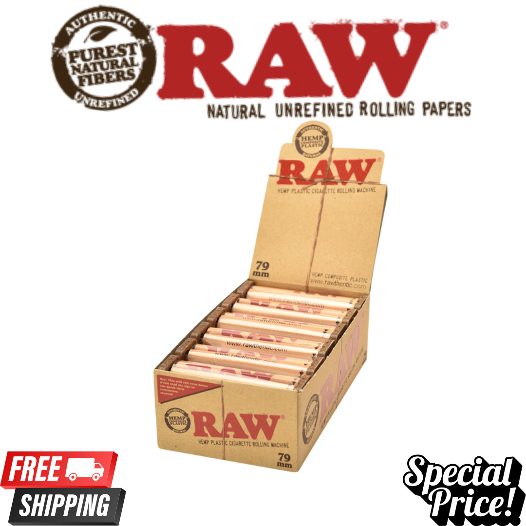 RAW Authentic Composite Plastic Cigarette Rolling Machine 79mm Full Box 12 count
