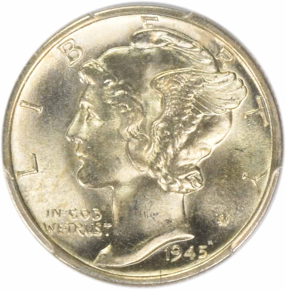1945-S Mercury Silver Dime Micro S MS65FB PCGS