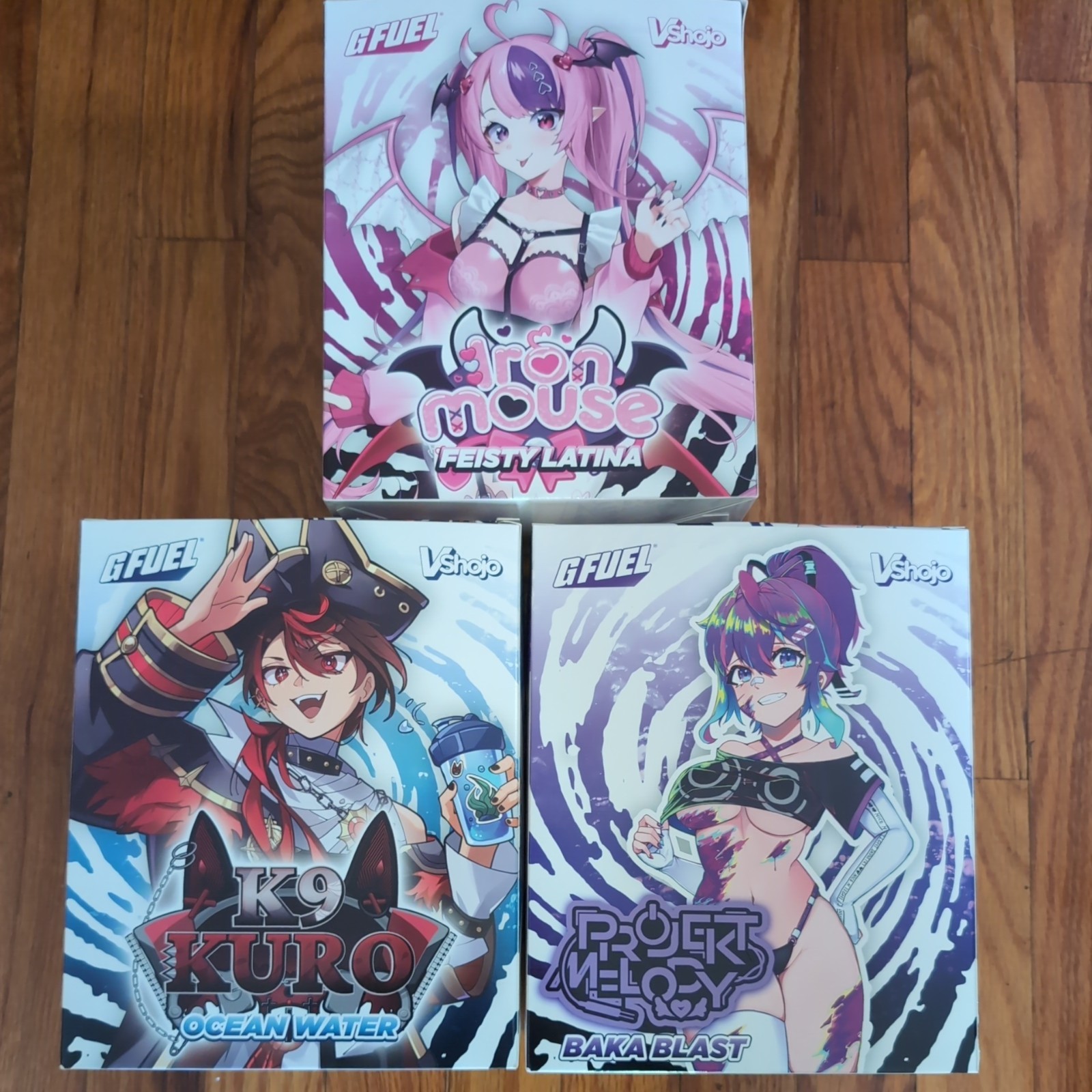 G Fuel VShojo Ironmouse K9 Kuro Projekt Melody Collector's Box -READ DESCRIPTION