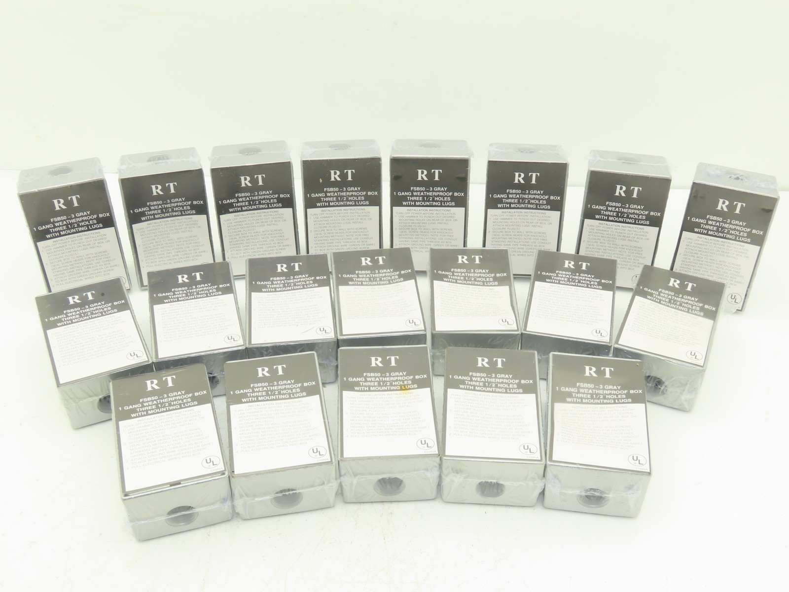 RT FSB50-3 Weatherproof 1-Gang Outlet Box 3-Hole 1/2"NPT  Lot of 20