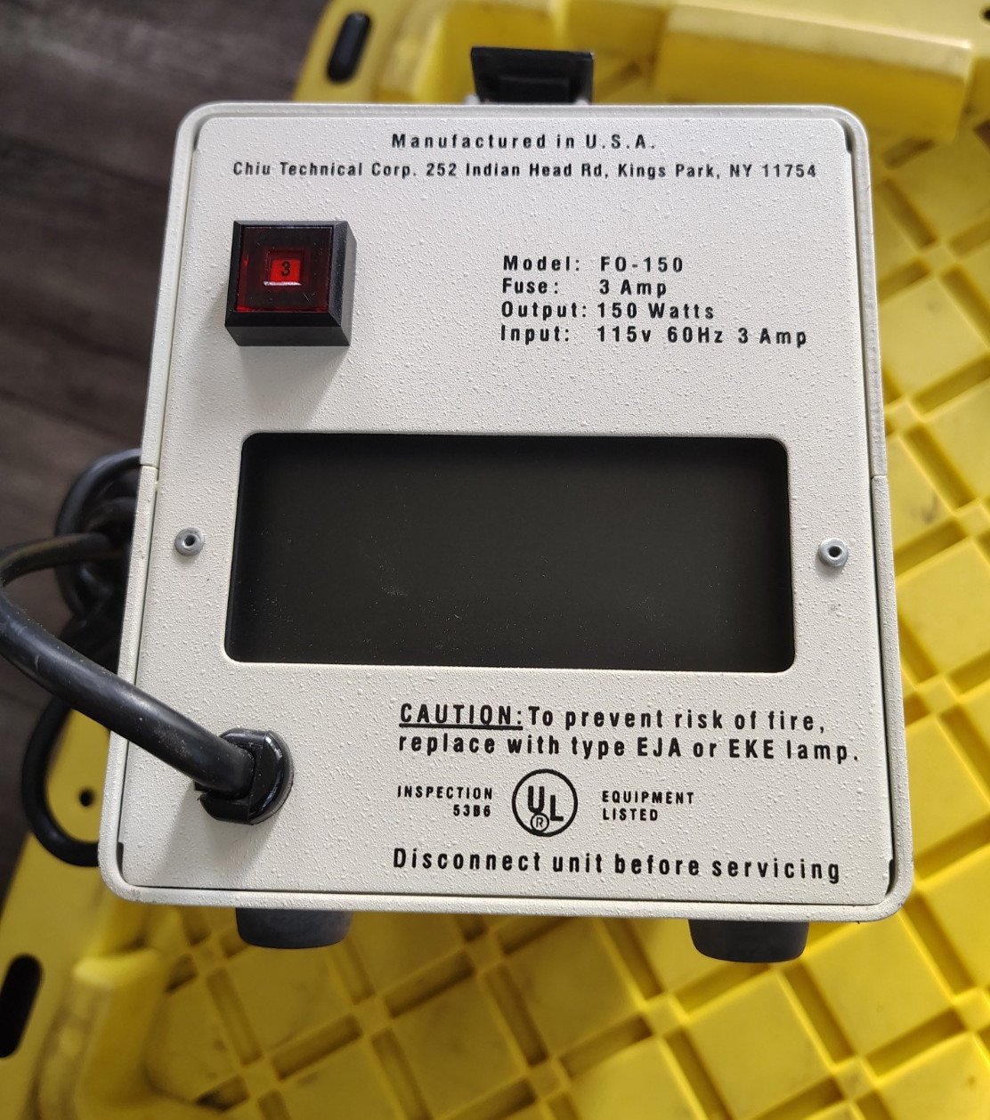 Chiu Technical Lumina FO-150 150W Light Source Illuminator BASE