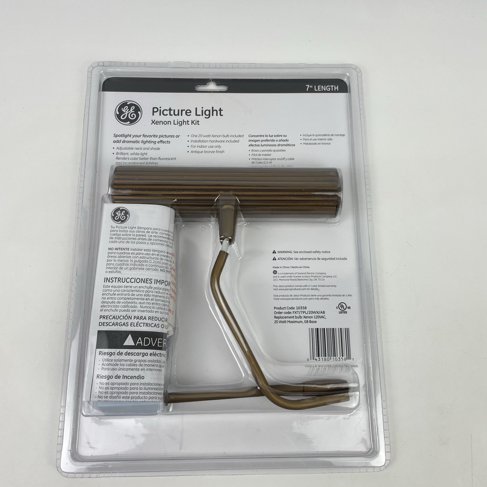 GE Xenon Picture Light Kit  7” 10358 - New Sealed Package