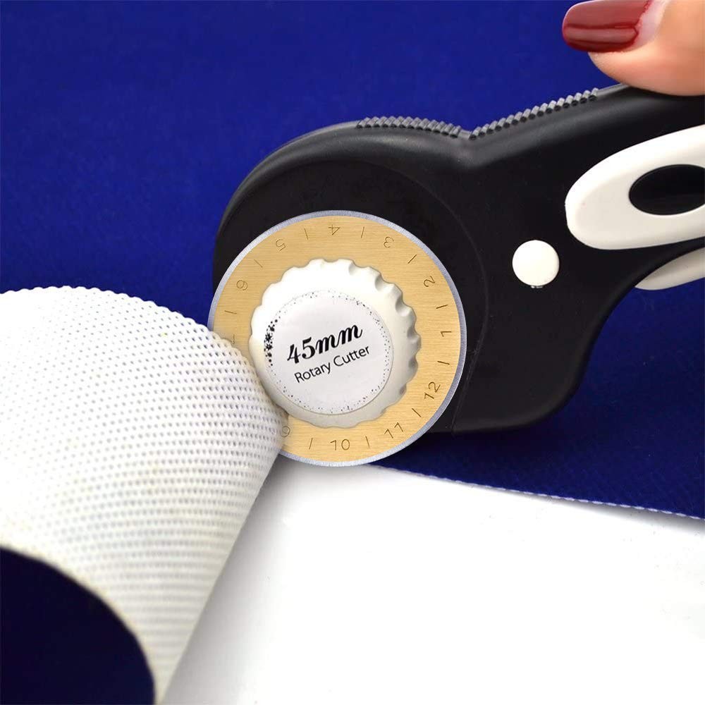 HEADLEY TOOLS Titanium Coated 45mm Rotary Cutter Blades 15 Pack Fits Olfa,