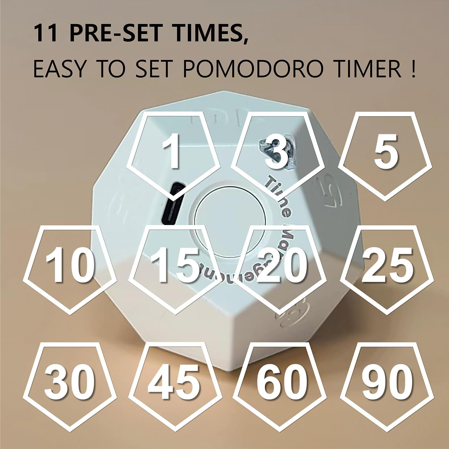 Cube Pomodoro Timer - Flip to Start Countdown, Rechargeable Mini Productivity Ti