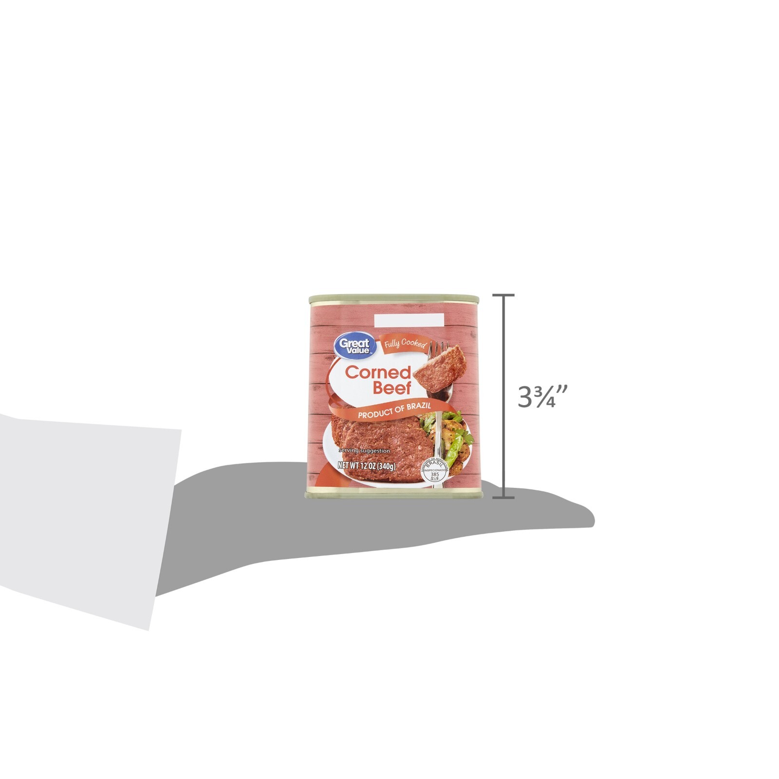 (4 Pack) Great Value Corned Beef 12 Oz Low Carb Tender & Juicy Fully Cooked Beef