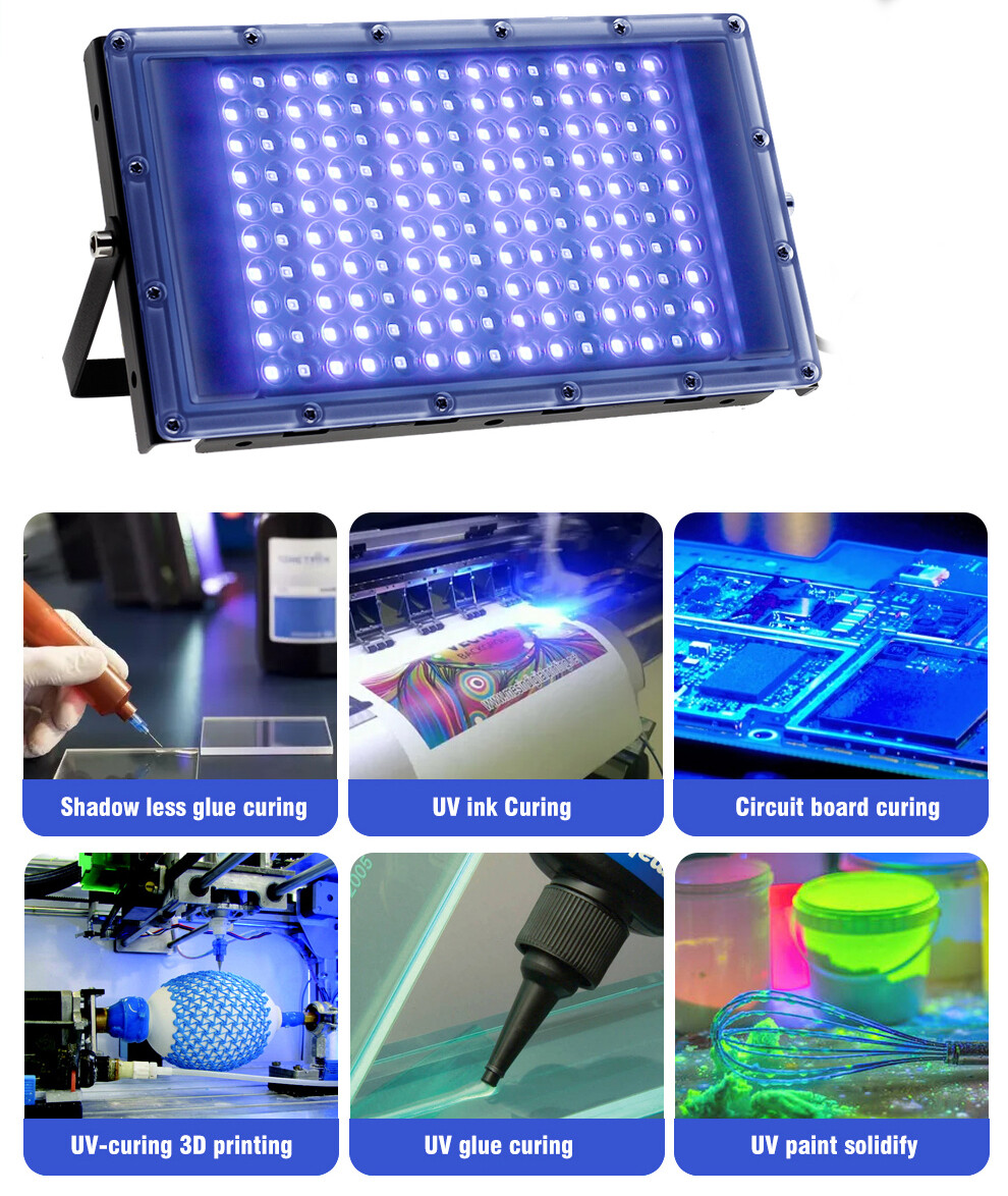 150W UV Light Sun Solarium Lamp 395nm 144LED Resin Curing Printing Lighting