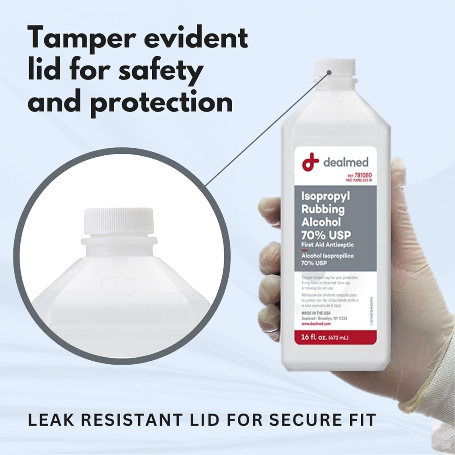 16 fl. oz Isopropyl Rubbing Alcohol 70% – Essential Antiseptic & Disinfectant