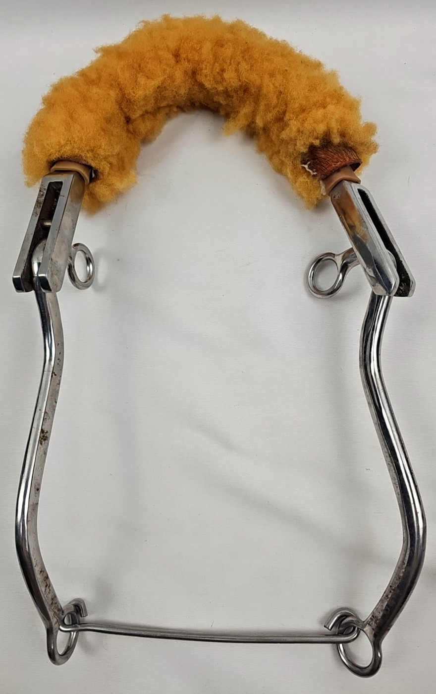 Vintage Hackamore Mechanical Genuine Fleece & Rubber Covered Chain 8" Shanks