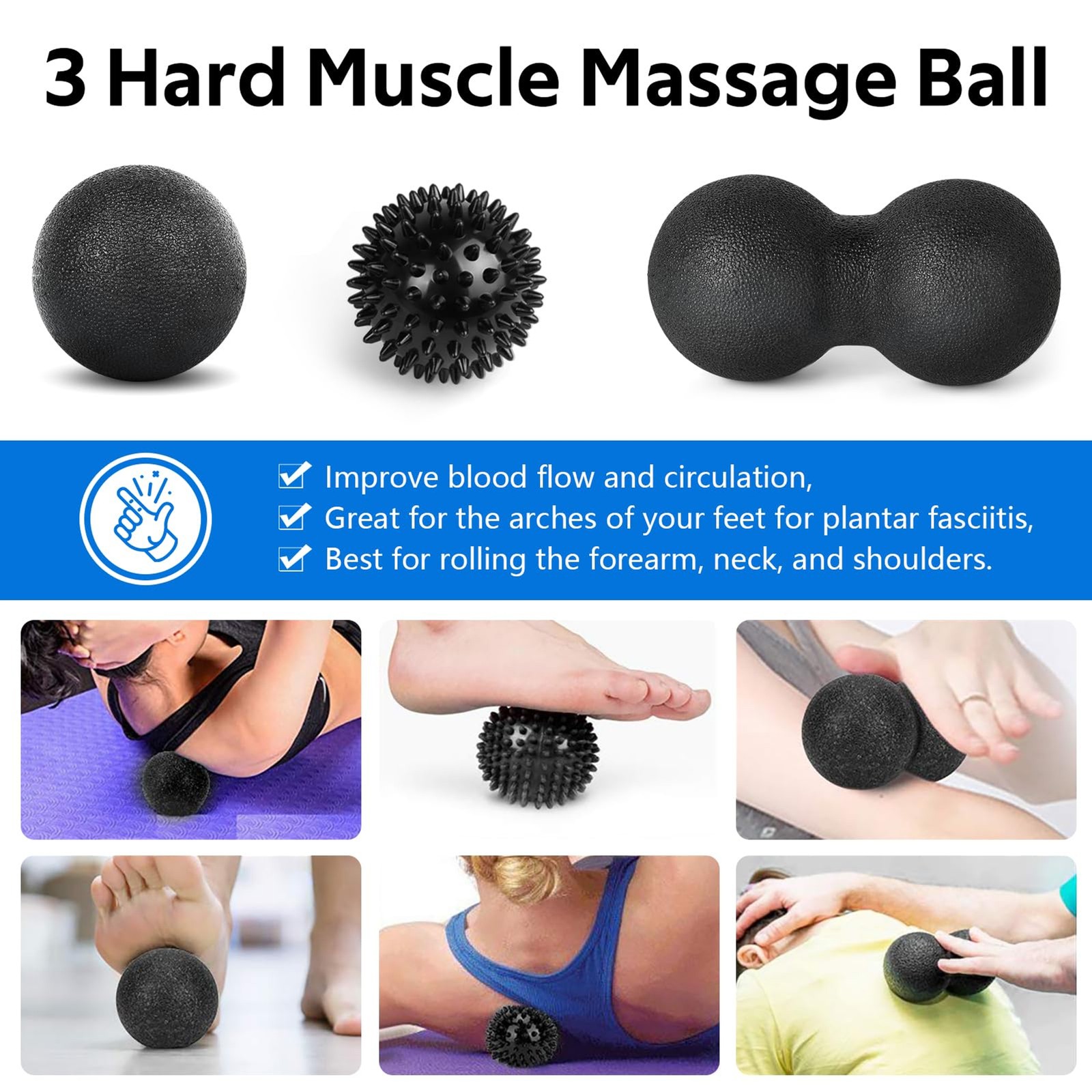 7 in1 Foam Roller Set for Deep Tissue Muscle Massager - High Density Back Roller