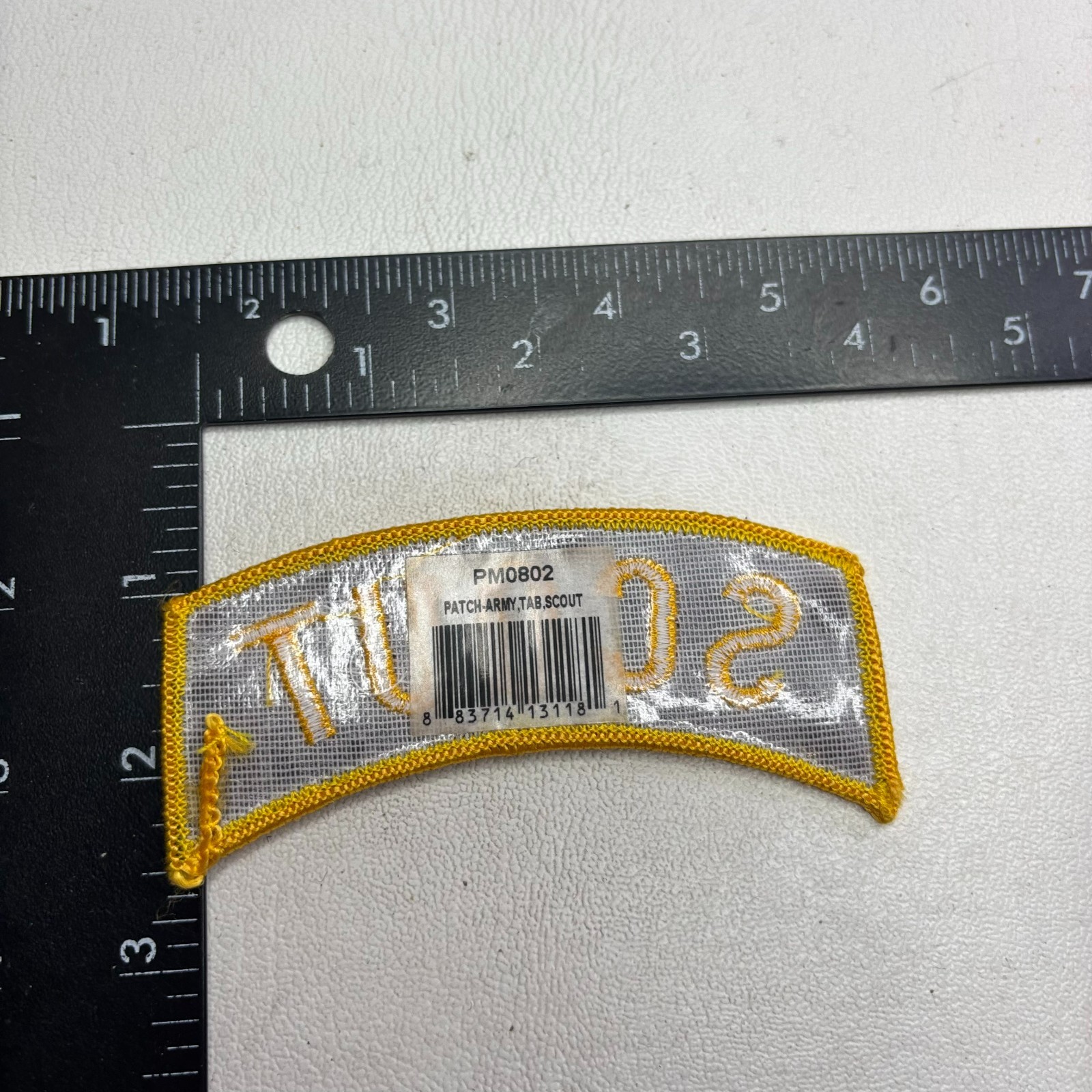 Military Yellow Letter SCOUT Rocker Tab Patch 62X9