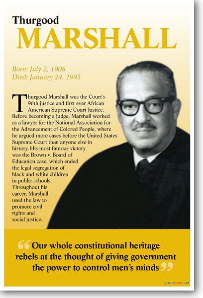 NEW Thurgood Marshall POSTER - Our Whole Constitutional Heritage - Black History