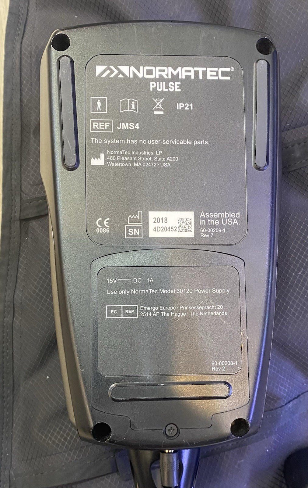 Normatec Pulse Recovery System Controller Machine JMS-4 W/ A/C Adapter + 1 Leg