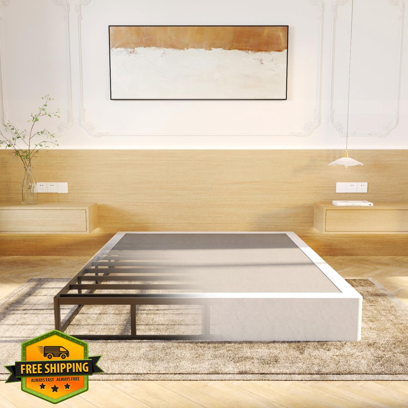 LUMUNANCE Full Box Spring 9-Inch Height High Profile Foundation Easy Assembly