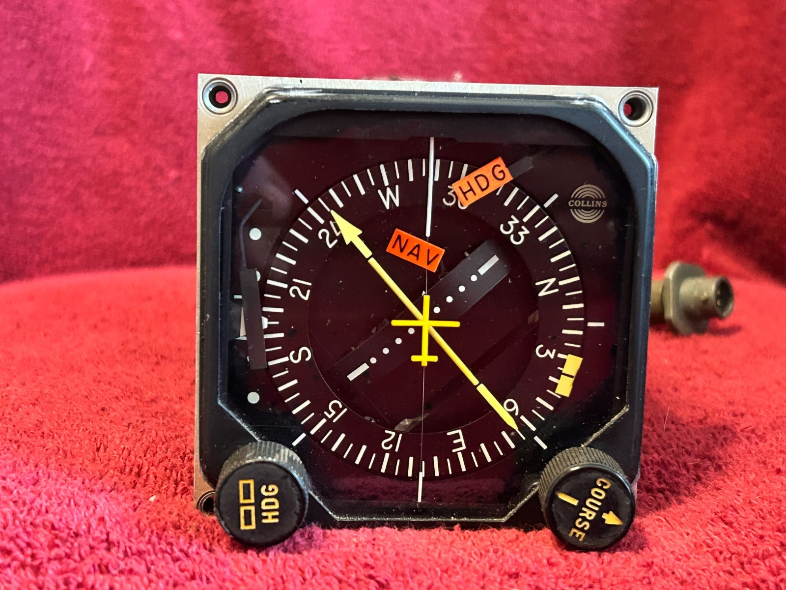 COLLINS 331A-3G COURSE INDICATOR P/N 522-2638-006 WITH INSTRUMENT BEZEL