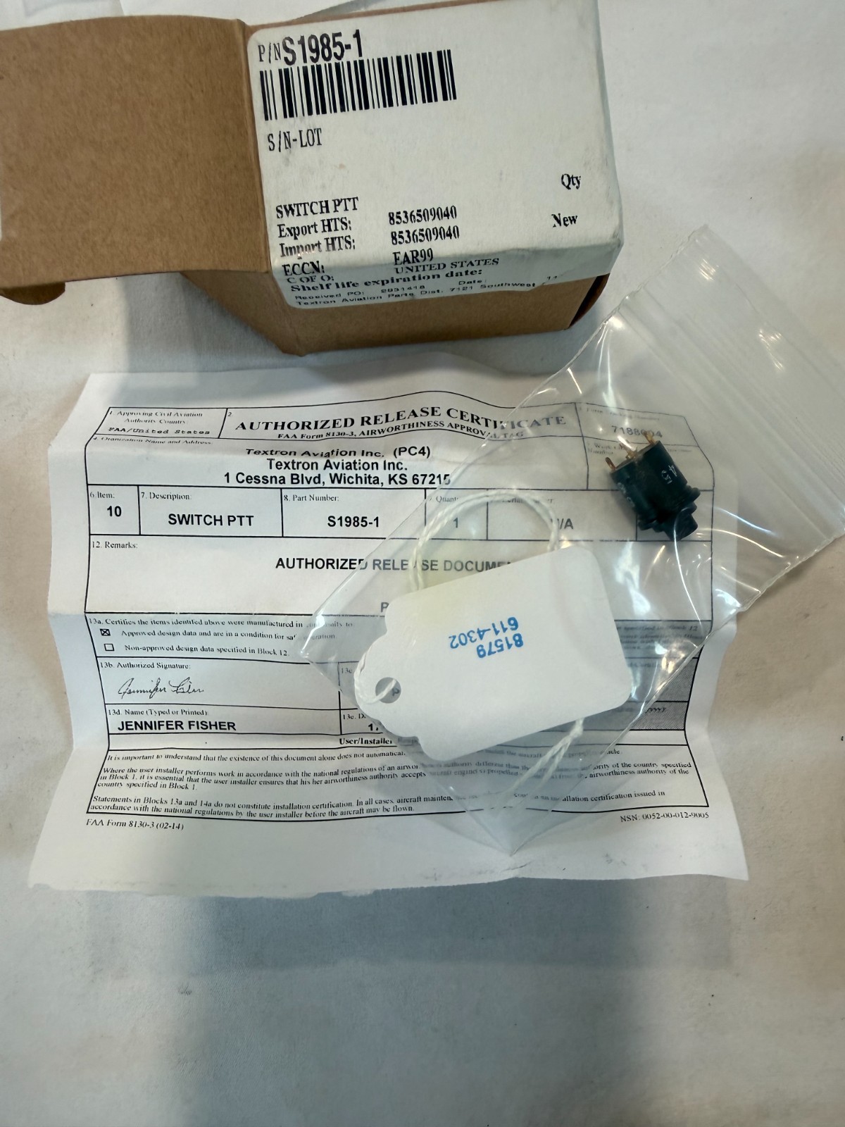 New switch with  8130  P/N  S1985-1