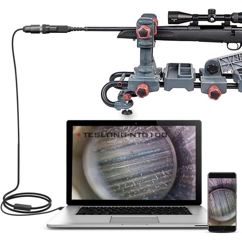 Digital Borescope Rifle Inspection HD Camera W/ LED Lights & Side-Mirror New