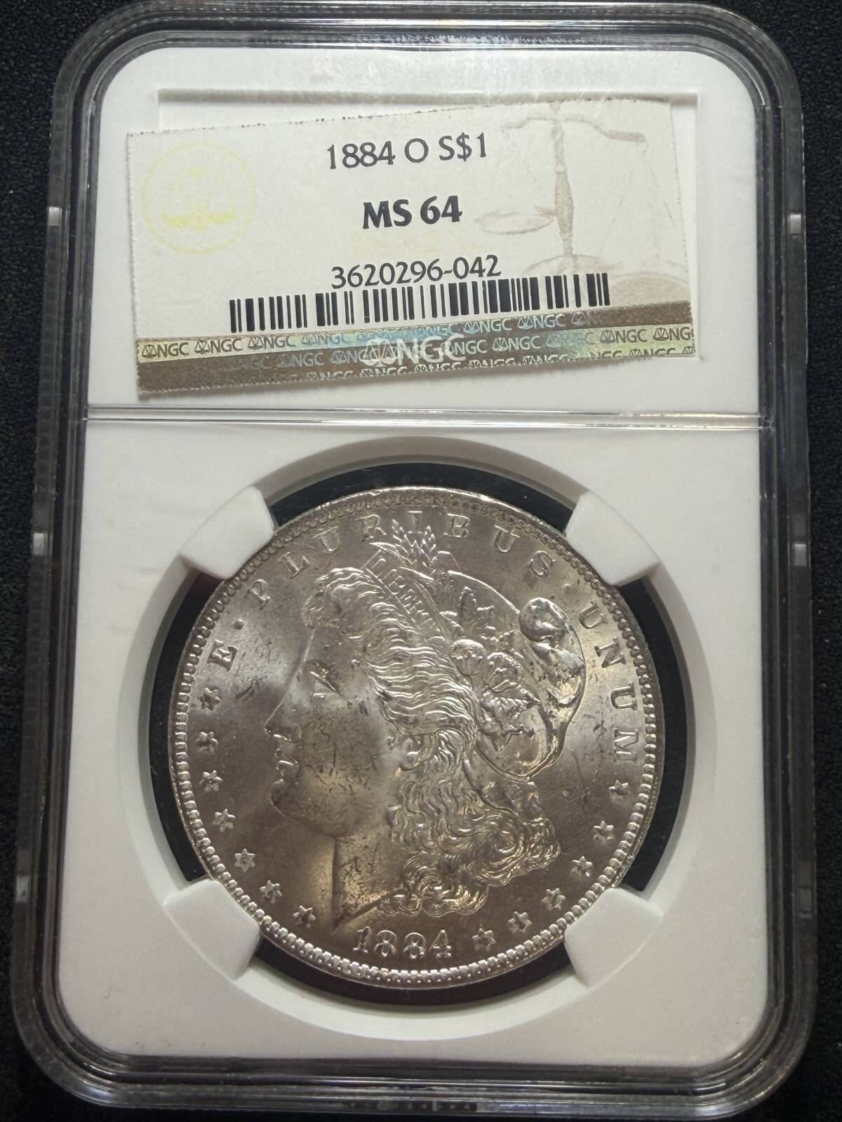 1884 O Morgan Silver Dollar NGC MS-64