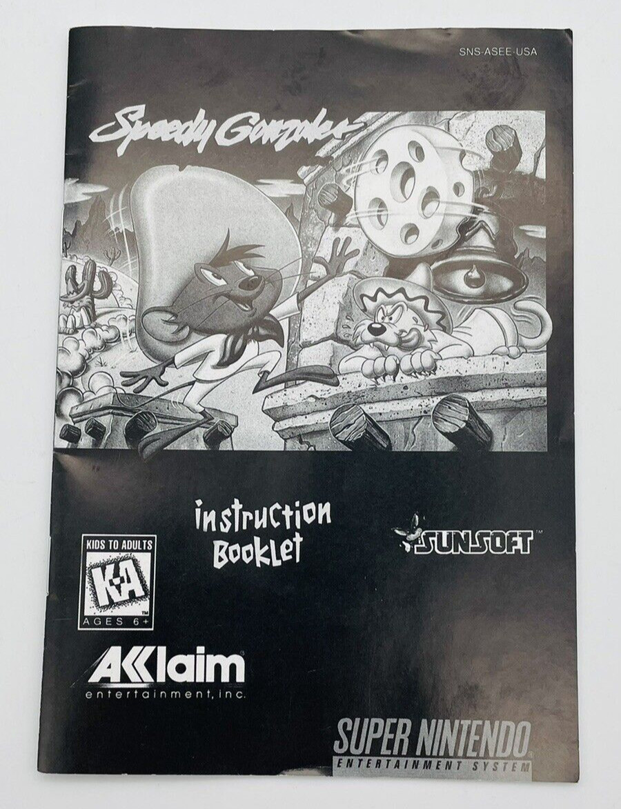 Speedy Gonzales: Los Gatos Bandidos (SNES, 1994) Instruction Booklet-Manual Only