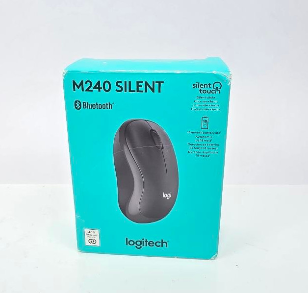 Logitech M240 Silent Bluetooth Mouse Wireless Compact 18-Month Battery Graphite
