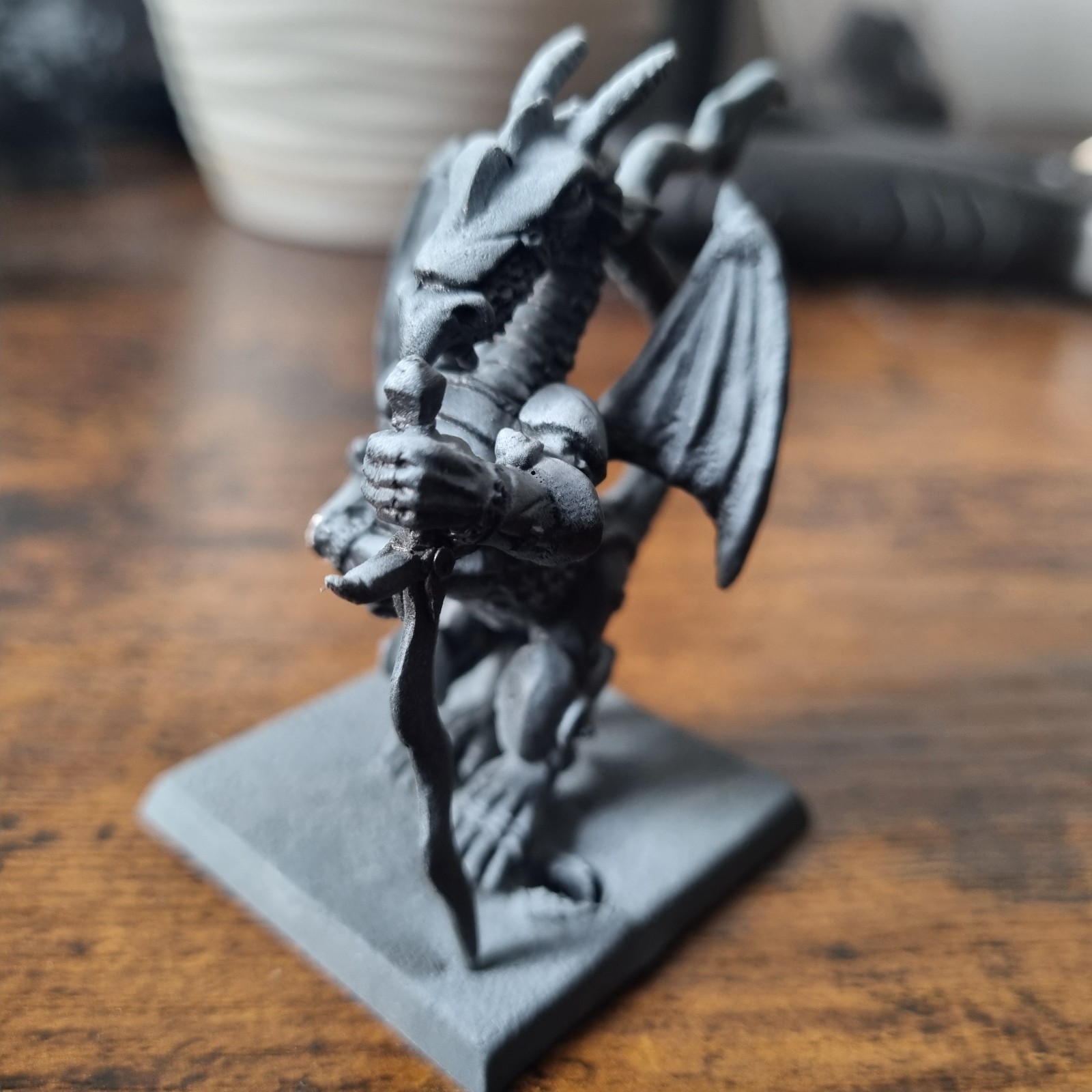 Wyrmfolk Champion - The Nightfolk Northumbria Tin Solider Primed Metal Dragon