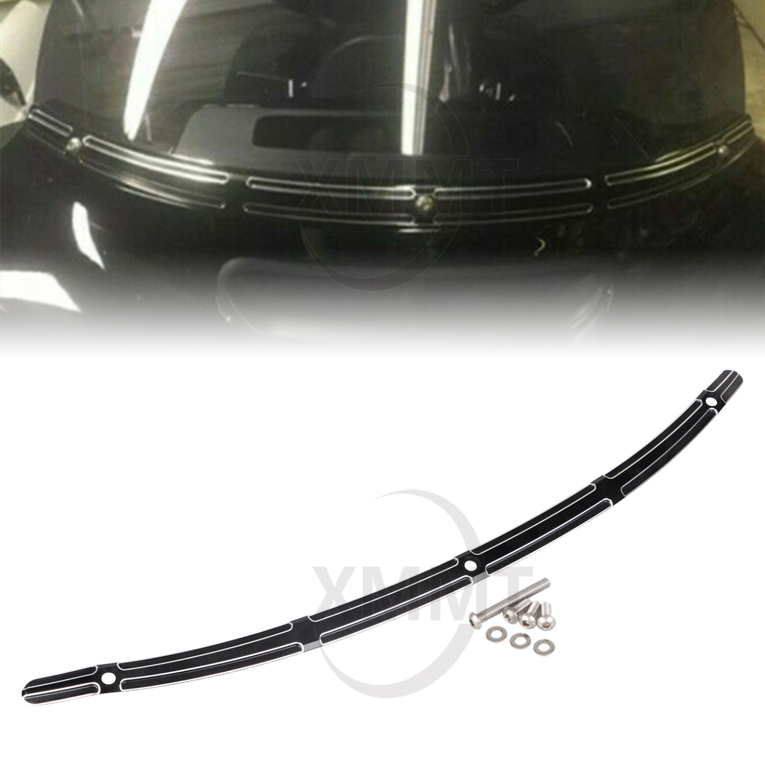 Motor Black Cut Fairing Windshield Trim For Harley Street Electra Glide FLHTK
