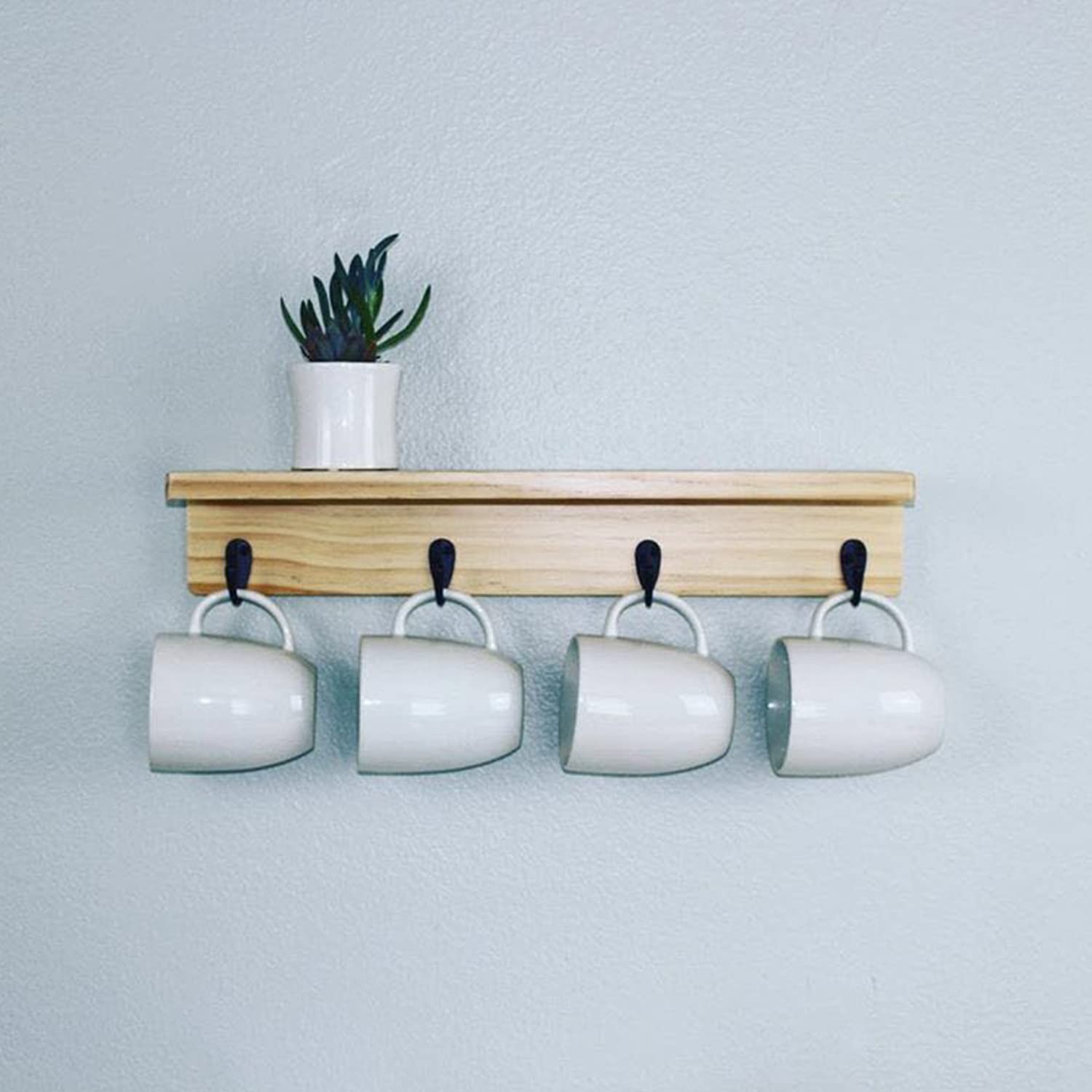 Coffee Cup Hooks 20pcs Black Hooks Door Wall Closet Mounted Single Hook Hange...