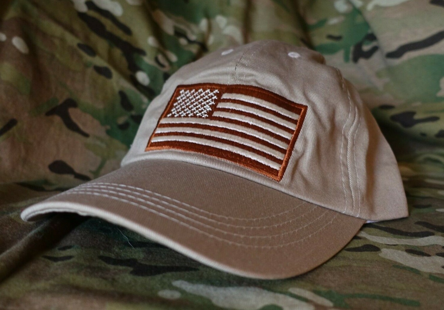 IRAQ GREEN ZONE US EMBASSY PRIVATE SECURITY CONTRACTOR Ball Cap (Desert US Flag)