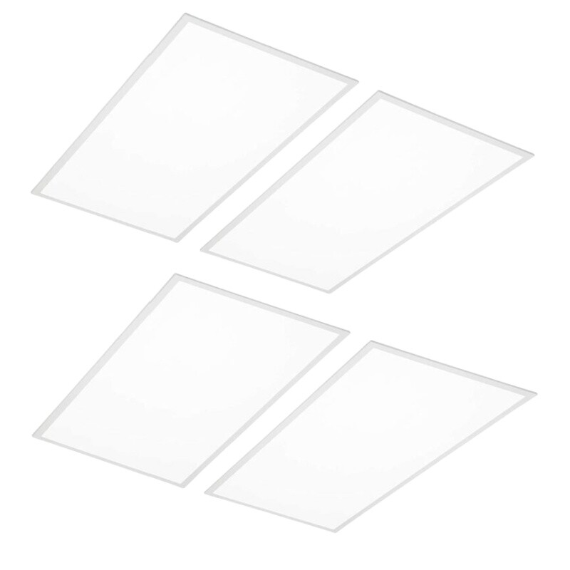 2x4FT LED Flat Panel Light with Emergency Battery Backup, 50W 6800LM (4-PACK)