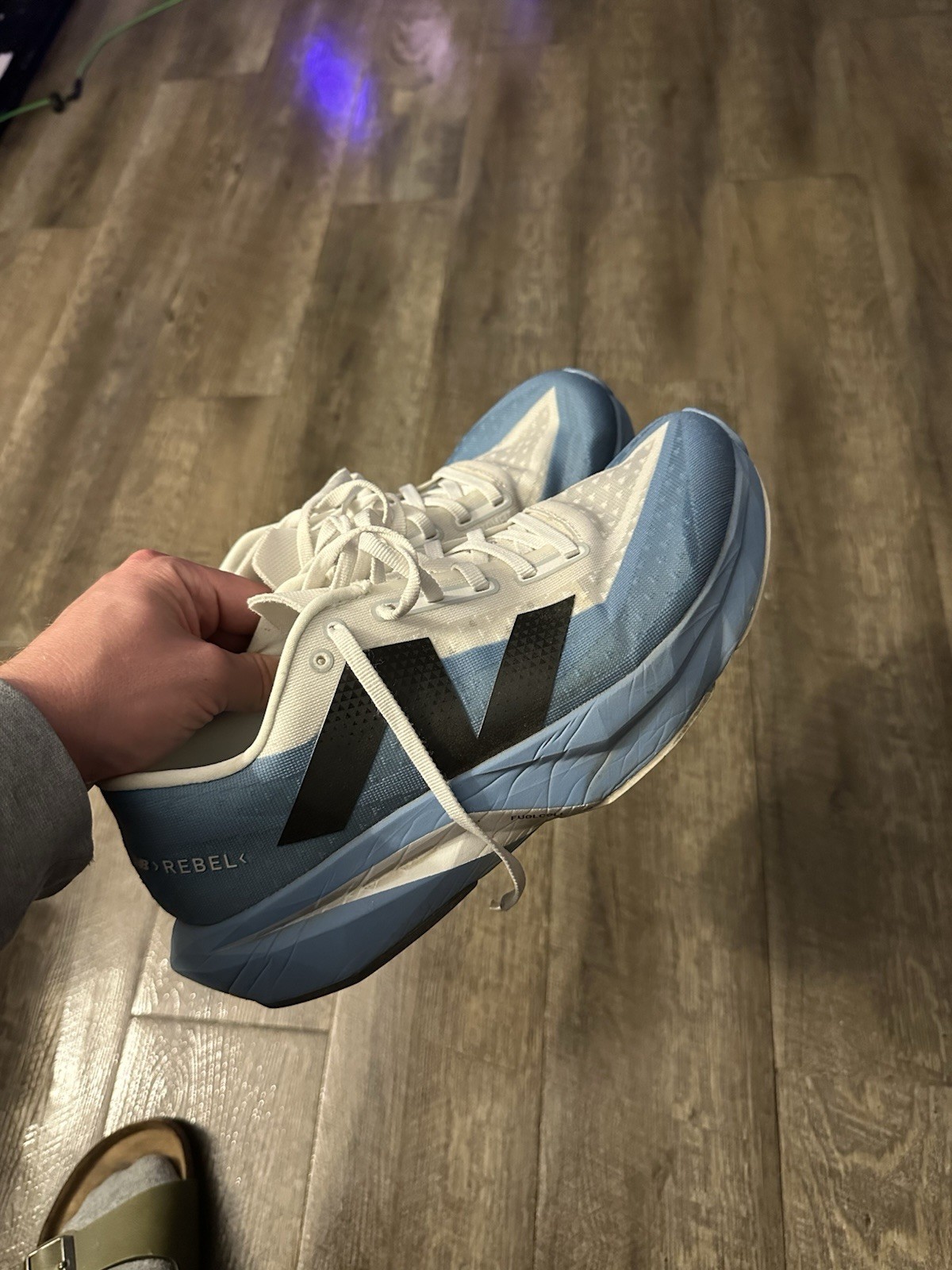 New Balance FuelCell Rebel Men's Running Shoes White Blue Synthetic US 9