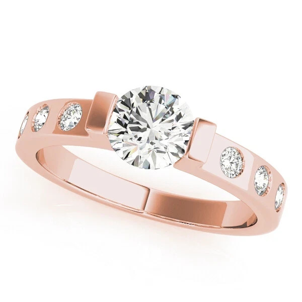 1.60 Ct Round Cut VVS1 Diamond Lab-Created Wedding Ring 14K Rose Gold Finish