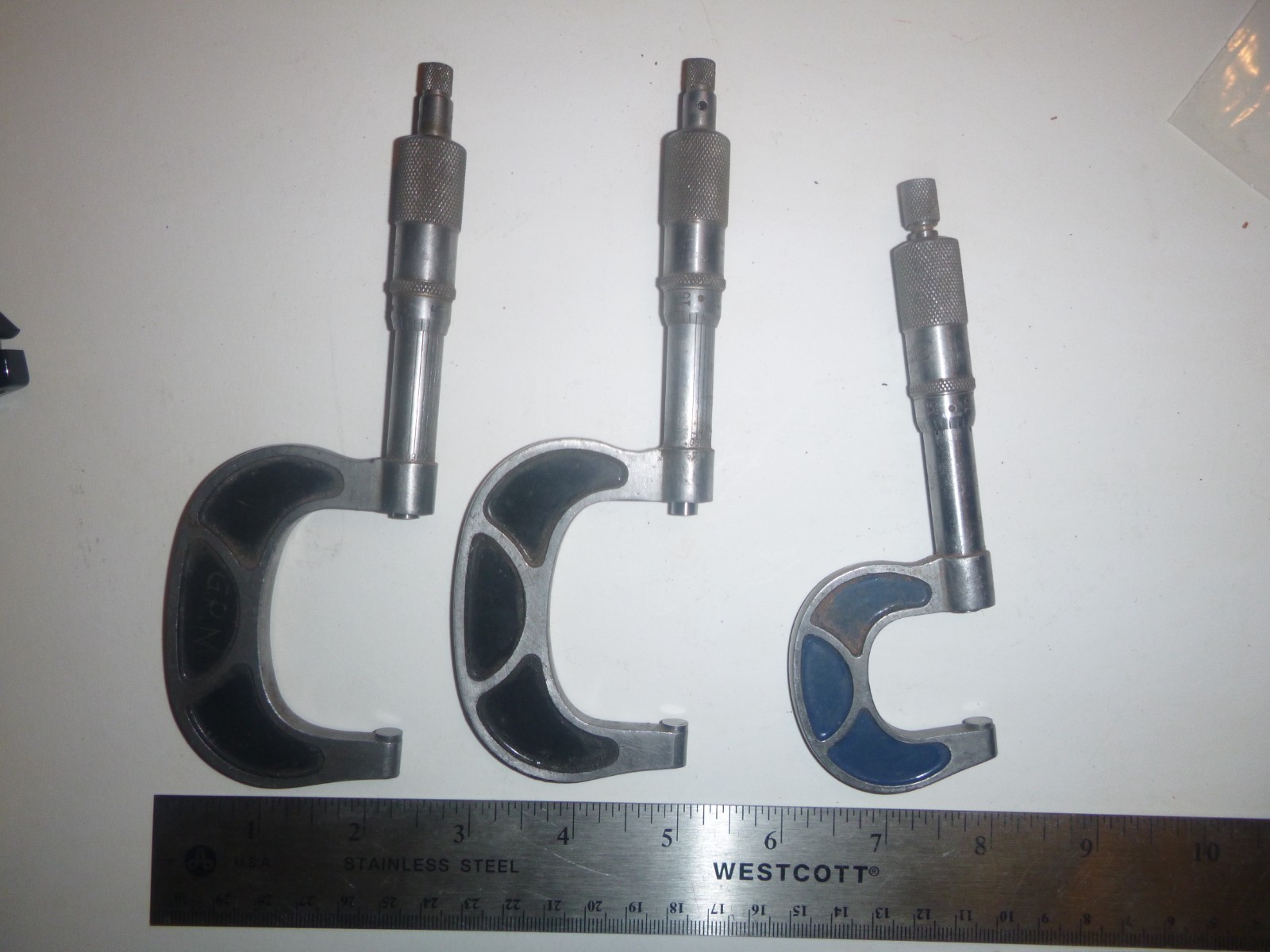 Lot of 3 Tubular Micrometer Co. Vintage Tube Micrometer 0-2"  St. James/ Minn. D