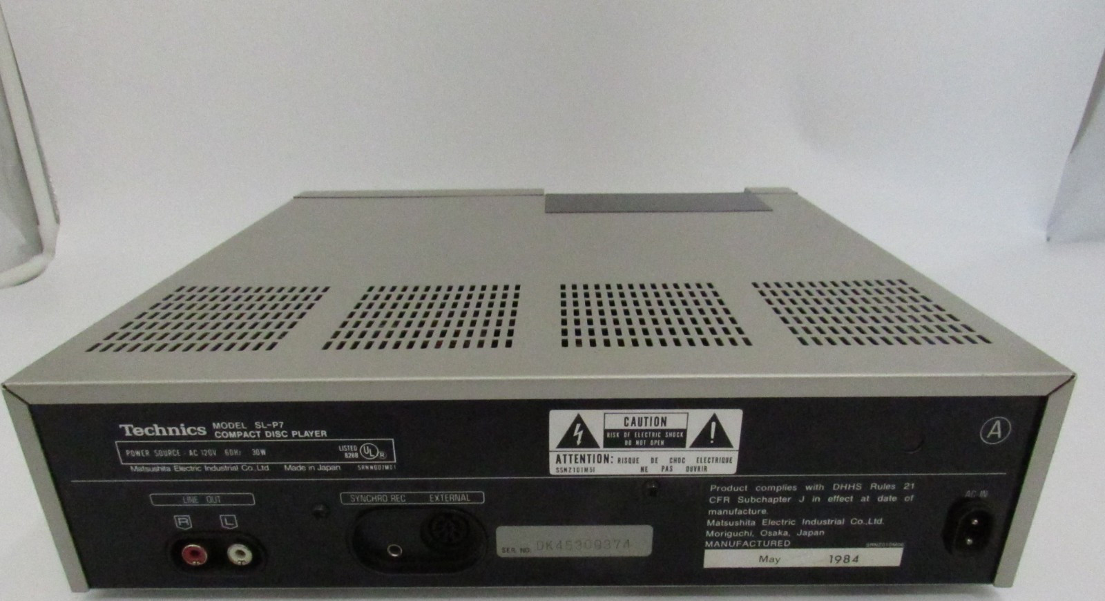 Technics SL-P7 CD Compact Disc Player Parts Only (Read)