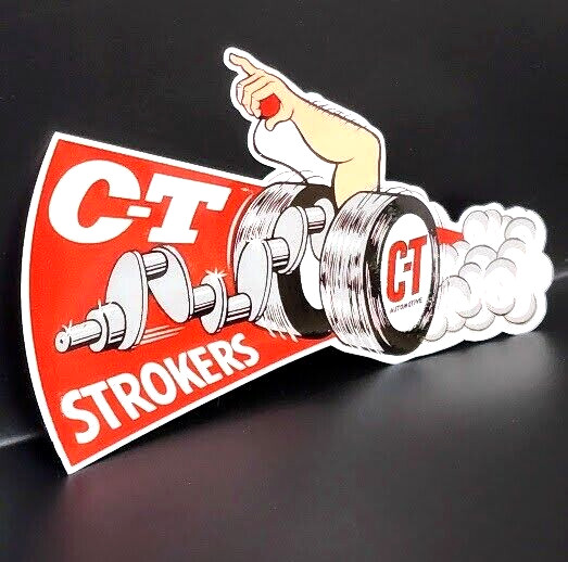CT STROKERS Vintage Style DECAL, Vinyl STICKER, hot rod, rat rod, car racing