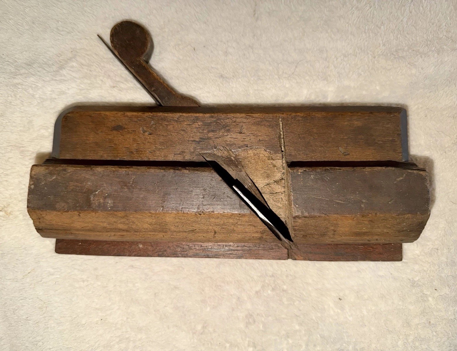 Early N. Schauer Complex Ogee Molding Plane — Original Iron & Wedge, VG COND!