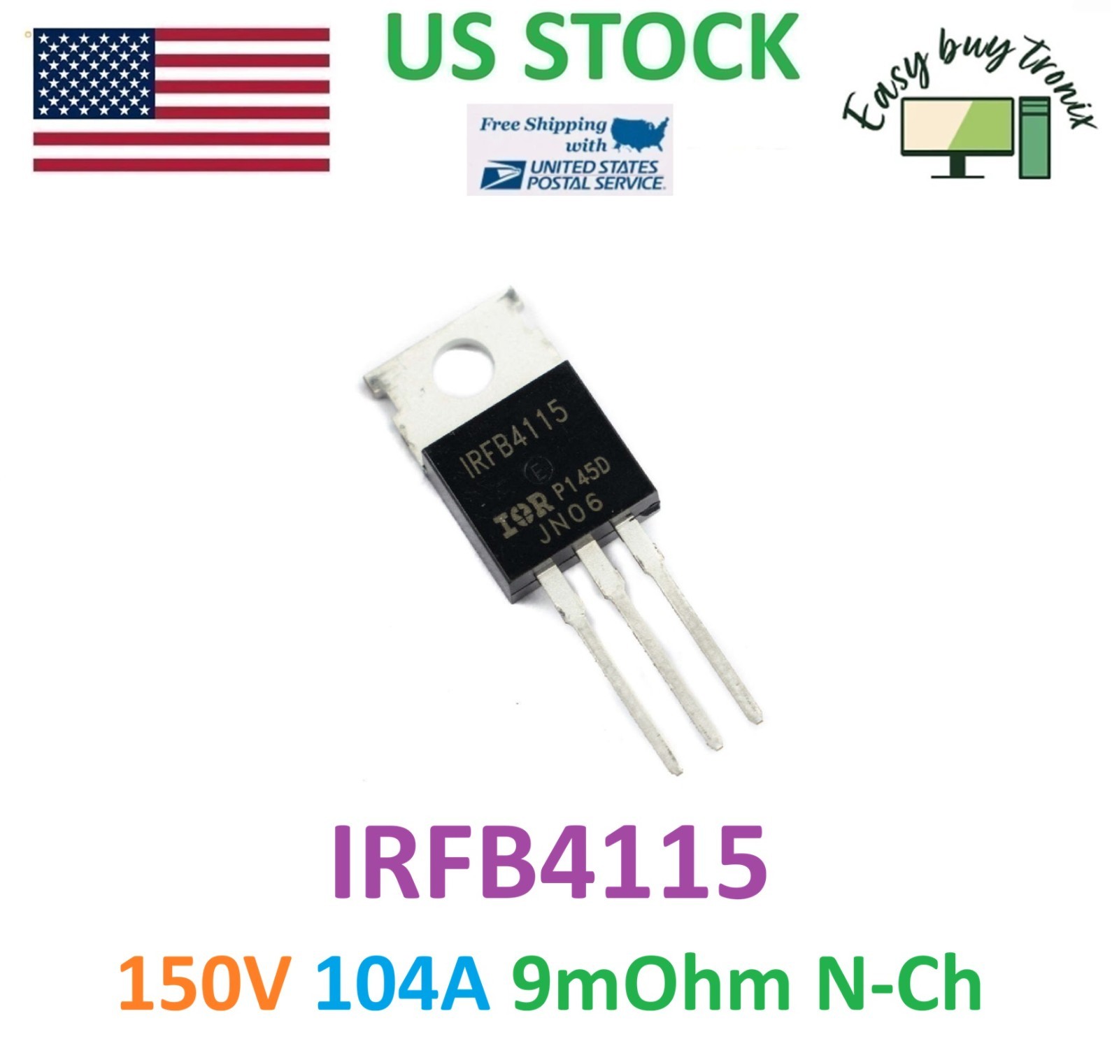 5Pcs IRFB4115 PBF Original International Rectifier Power MOSFET Transistor 104A
