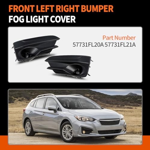 Front Left Right Bumper Fog Light Cover Bezel Compatible with Impreza 2017