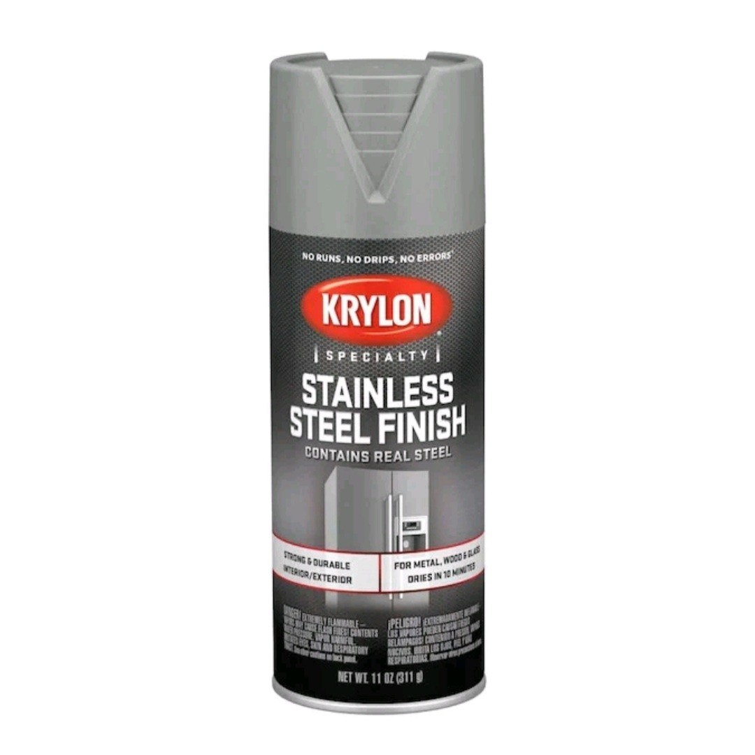 Krylon Stainless Steel Finish Spray Paint Interior / Exterior Metal Wood Glass