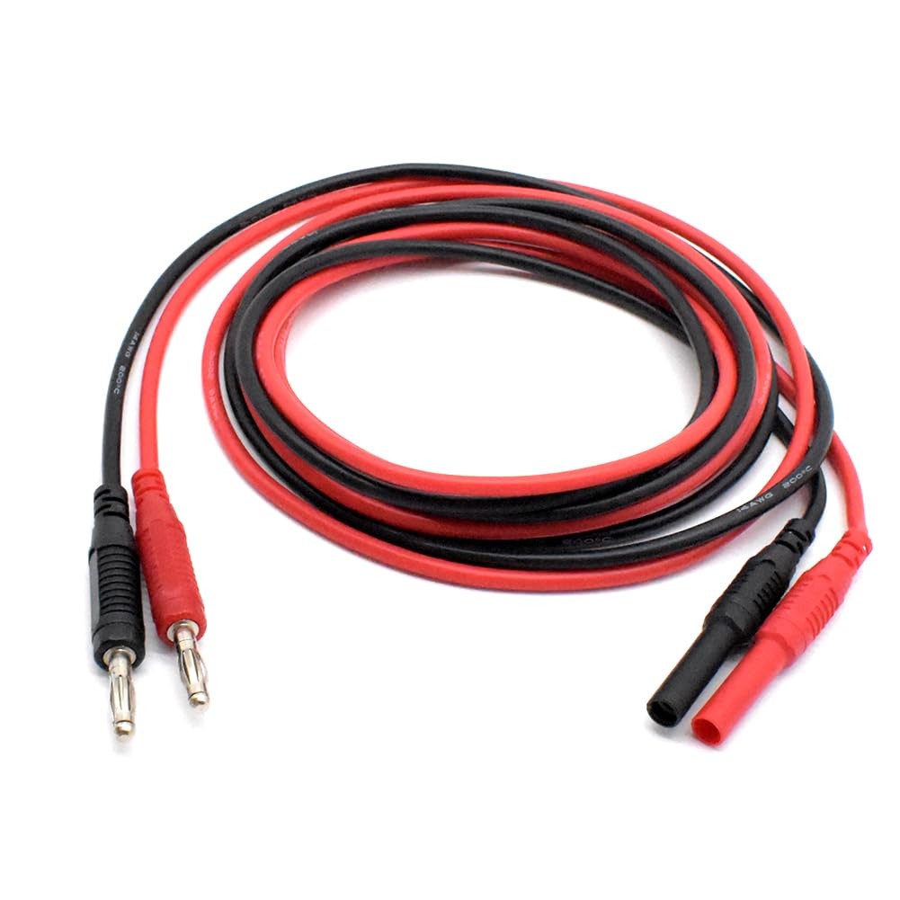 2Pcs Multimeter Test Lead Extension Male to Female Connector 4mm Banana Plug ...