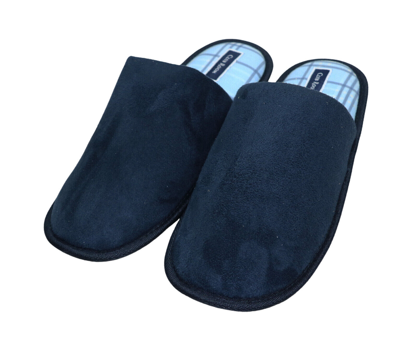 Club Room Indoor/Outdoor Comfort Slip-On Men's Classic Mule Slippers Navy, Small