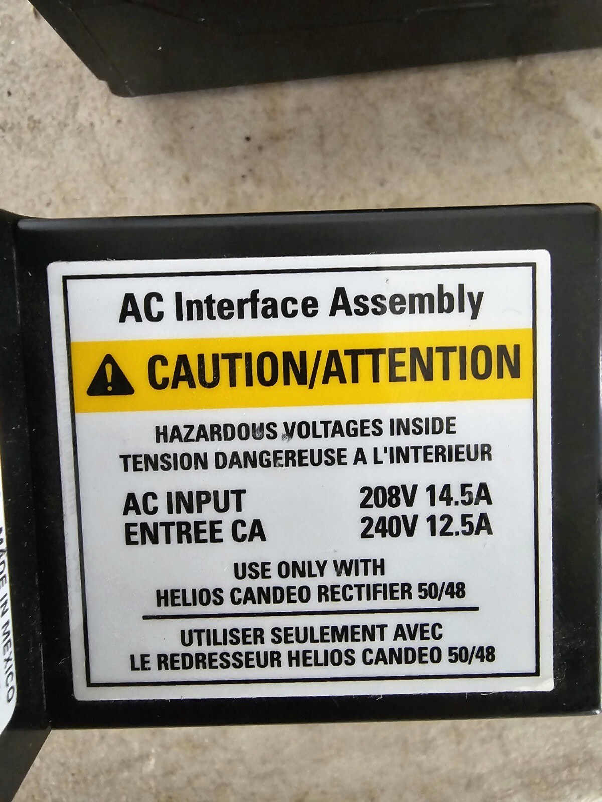 Emerson / Nortel Helios Candeo 50/48 AC Interface Assembly AP5C7050