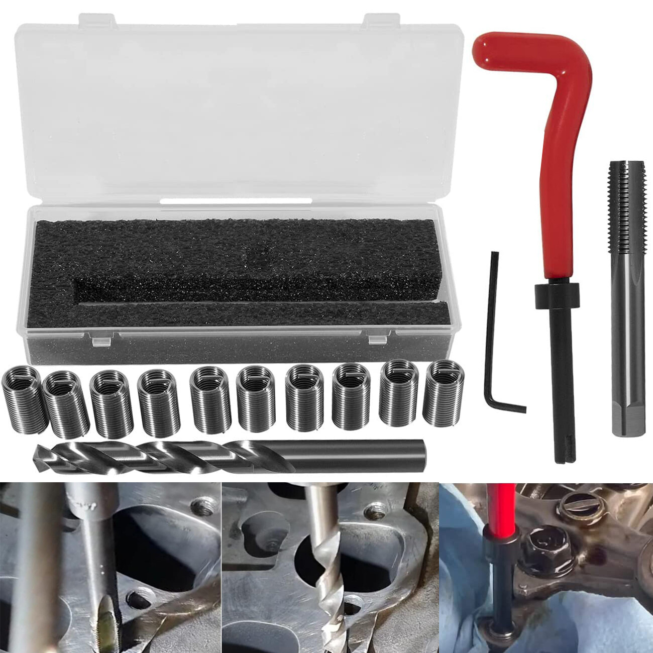 1420 Engine Cylinder Head Bolts Thread Repair Kit for Honda B16 M11.5mm x 1.5