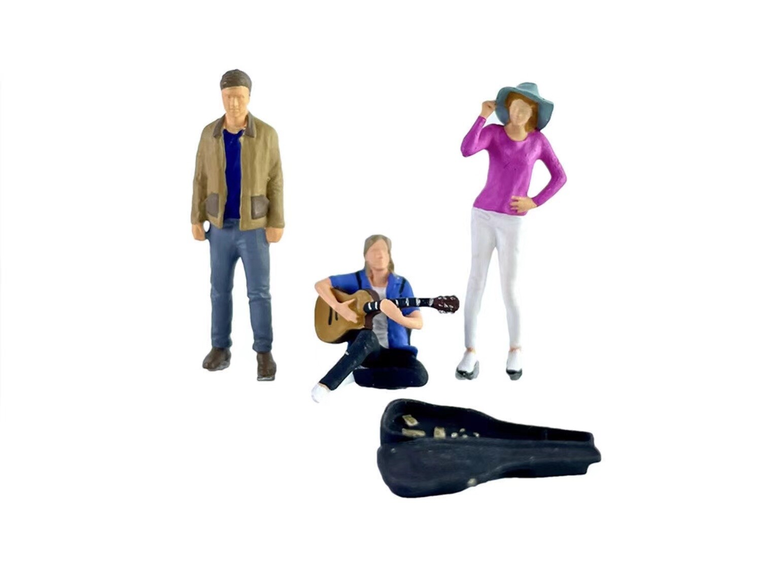 EY 1:64 Painted Figure Model Miniature  Diorama  Stree Band Music Guitar