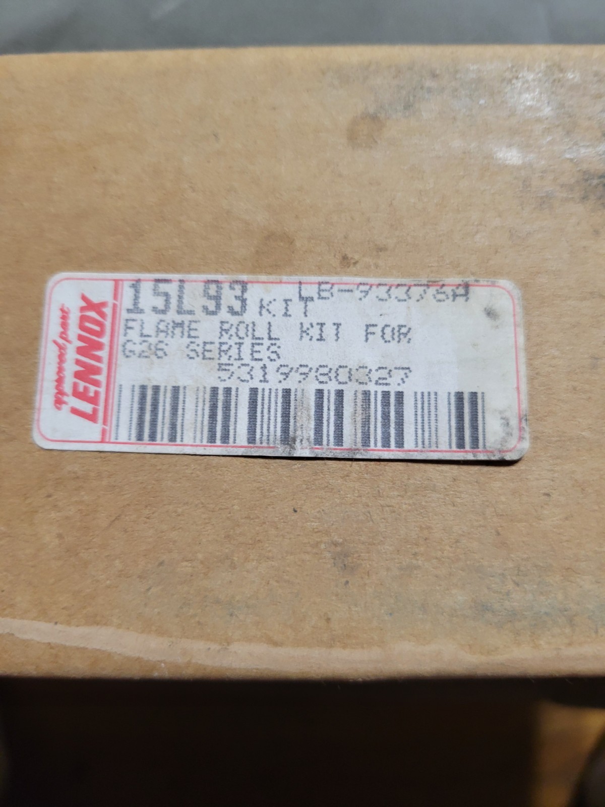 LENNOX 15L93 FLAME ROLL-OUT SWITCH KIT LB-93376A G26 SERIES UNITS