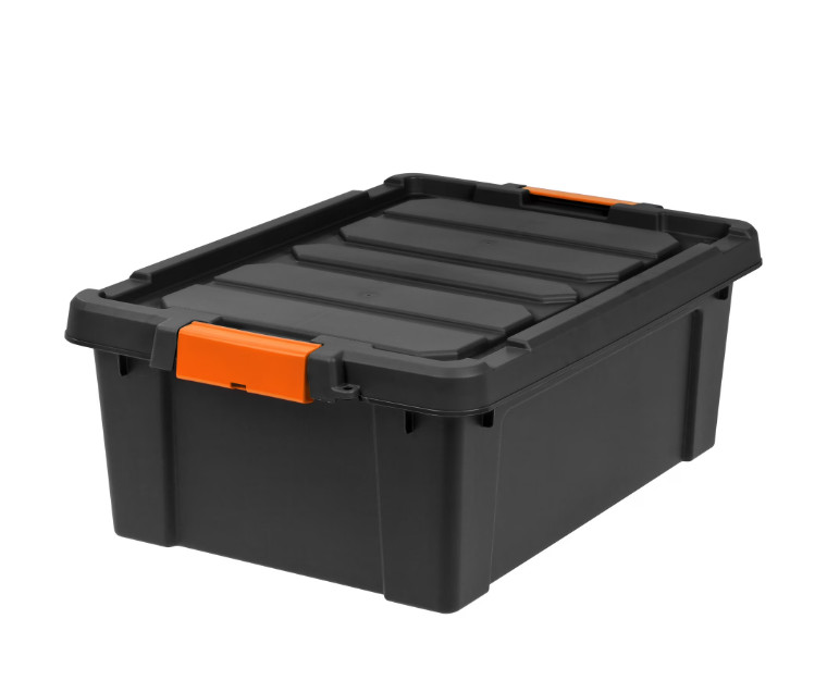12 Gallon Plastic Storage Bins with Lids Latching Heavy Duty Containers