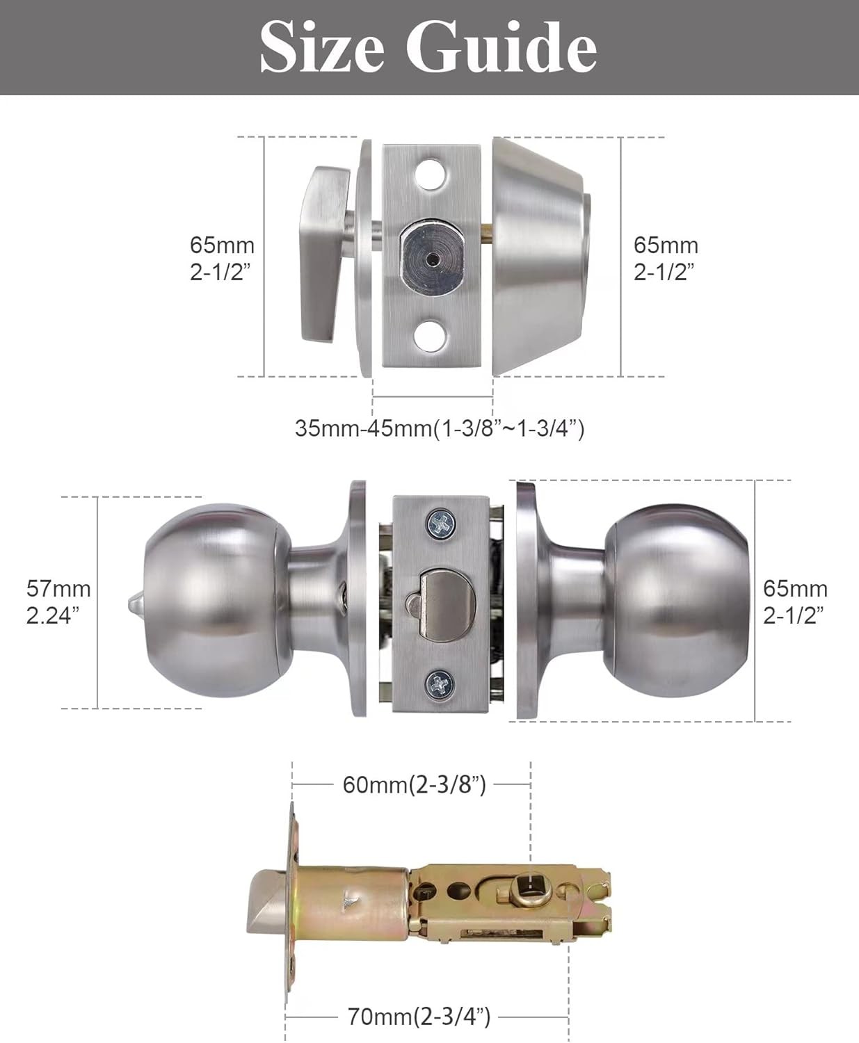 All Keyed Same Entry Door Knob and 1 Pack, Deadbolt Lockset-Keyed Alike
