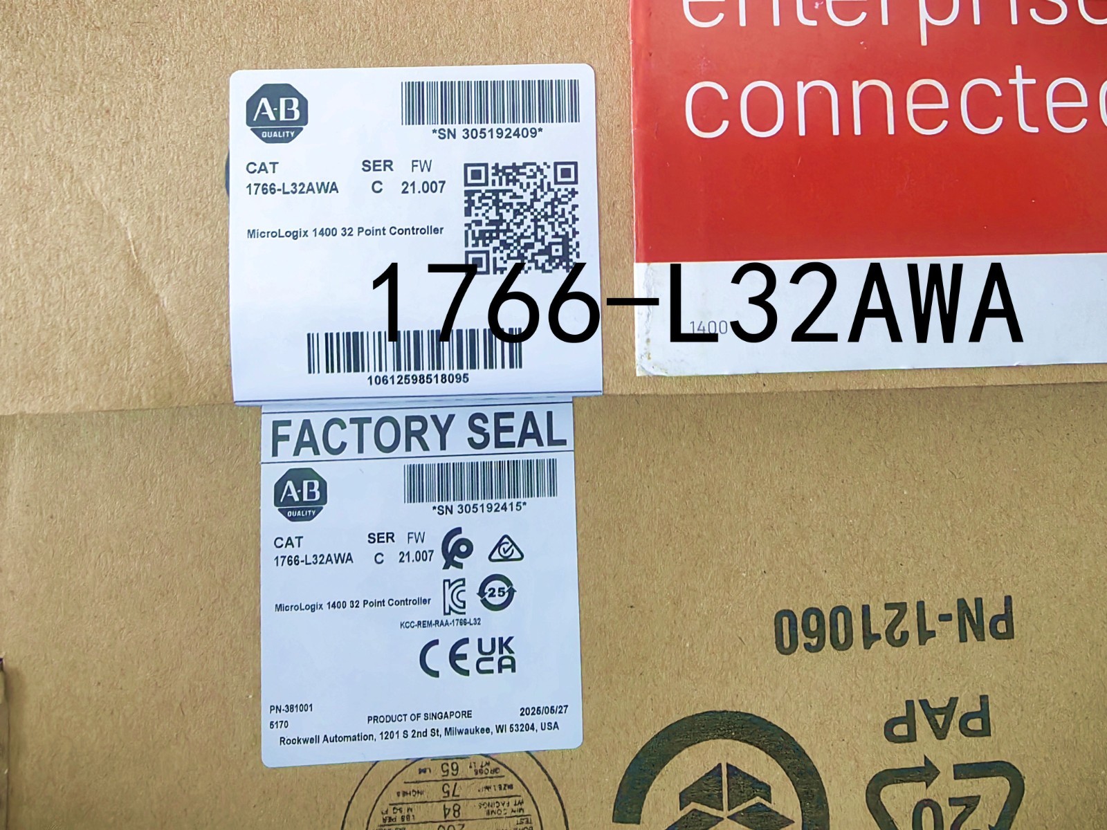 2025 New Allen-Bradley 1766-L32AWA MicroLogix 1400 32 Point Controller