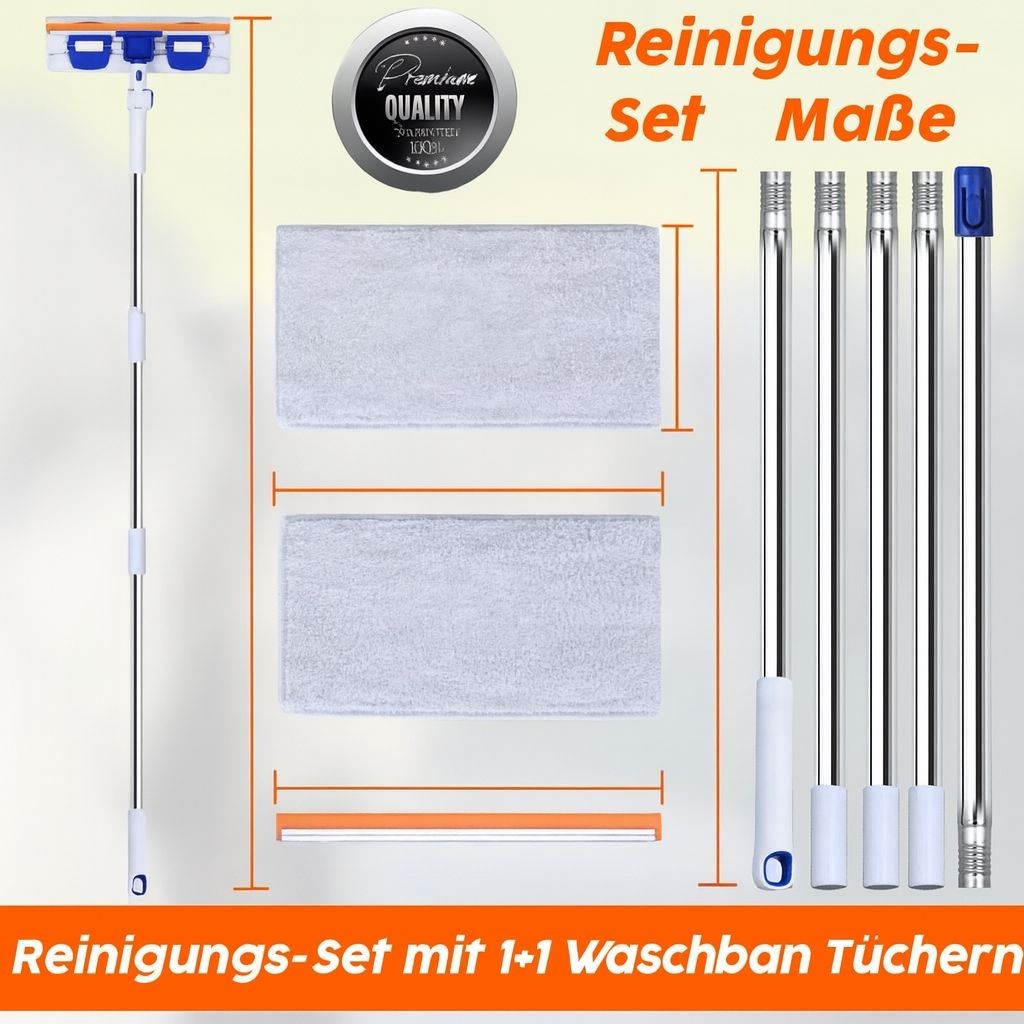 Window wiper with telescopic handle 3 in 1 window squeegee telescopic 400 cm
