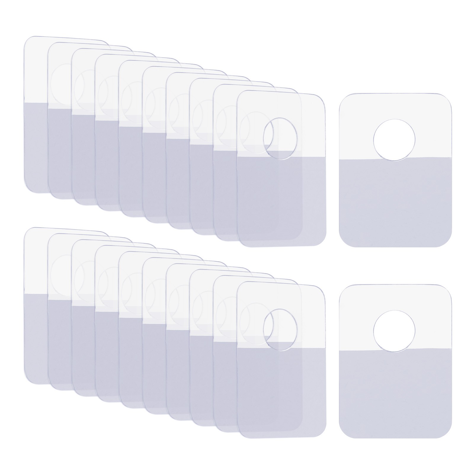 Transparent Hang Tabs 1"x1 9/16", 300 Pcs Hanging Tabs Round Hole Hang Tags